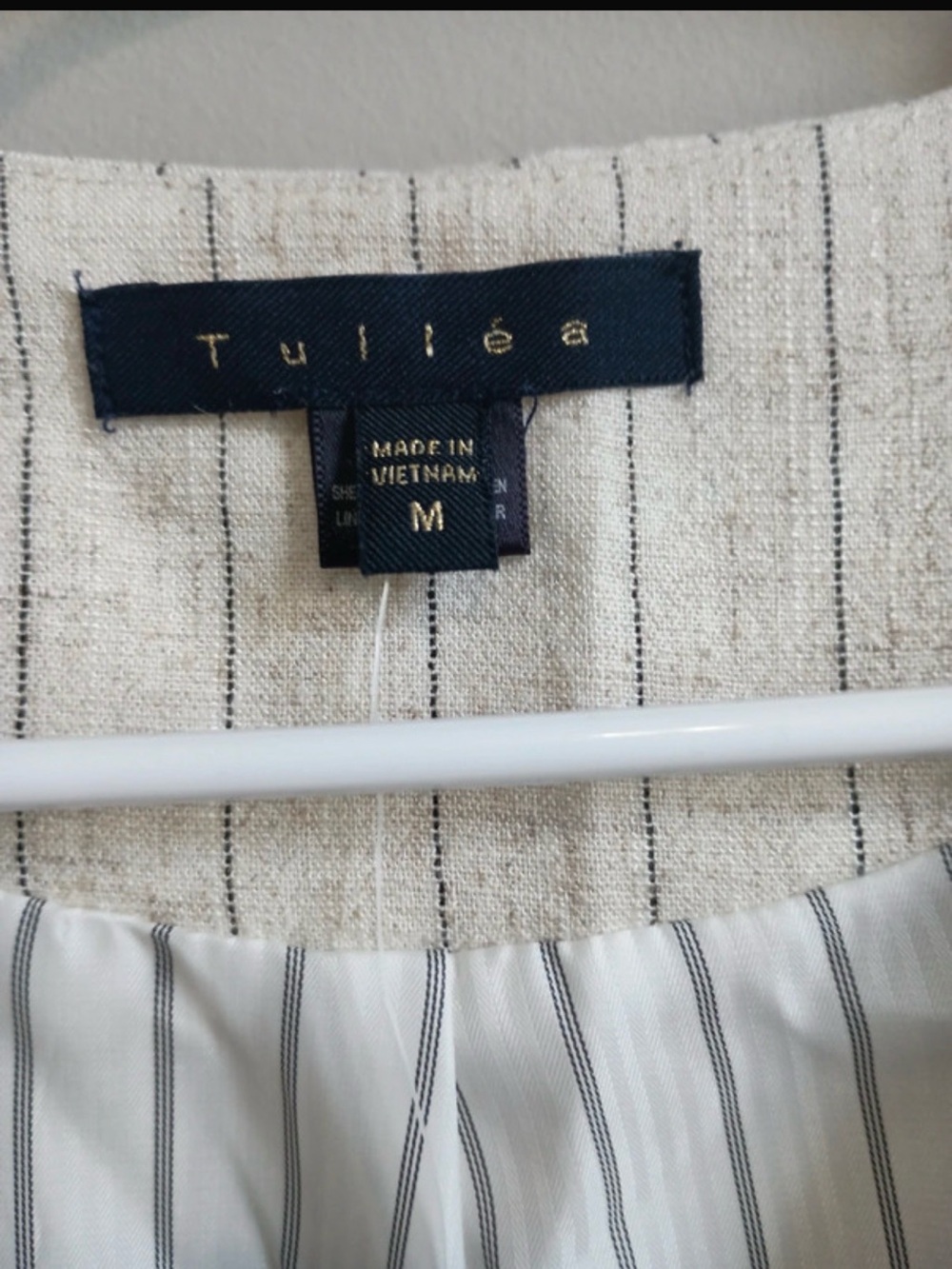 Tullea Striped Cream & Black Linen Vest and Pants Set - Picture 5 of 9